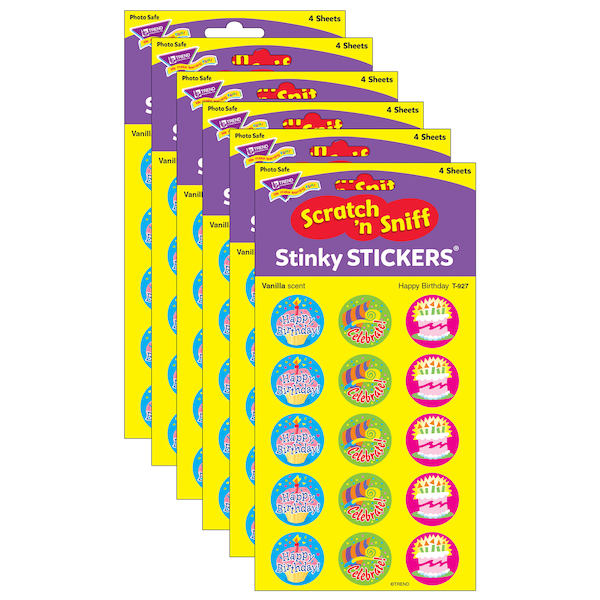 Trend Enterprises Happy Birthday/Vanilla Stinky Stickers, PK360 T927 - main
